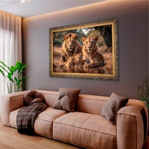 Quadro BIG - Família de Leões