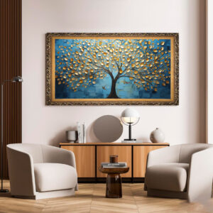Quadro BIG - Arvore folhas Douradas