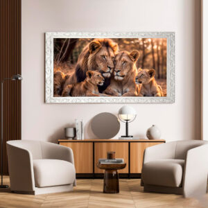 Quadro BIG - Família de Leões Deitados