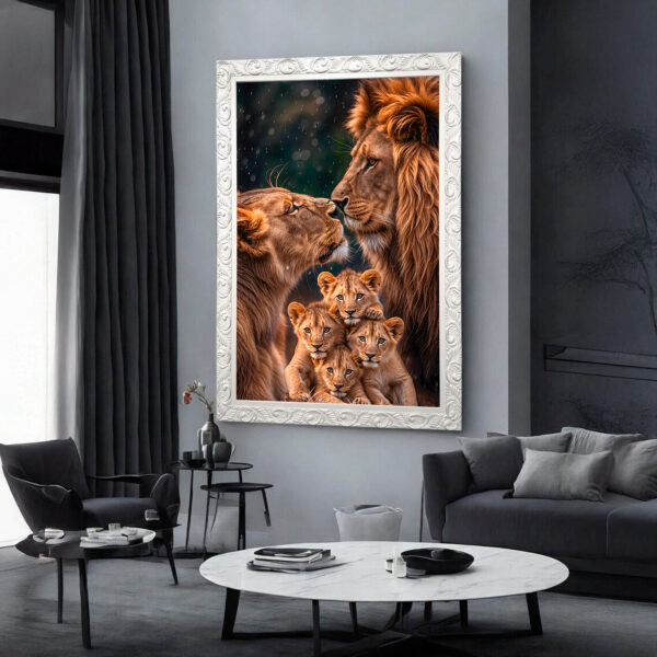 Quadro BIG - 4 filhotes com Leões