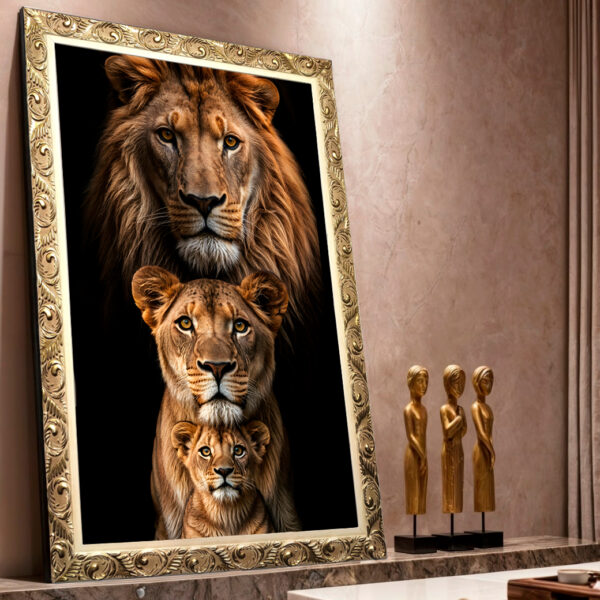 Quadro BIG - Filhote, Leoa e Leão