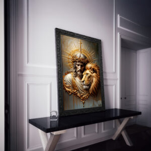 Quadro BIG - Jesus com Leão