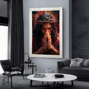 Quadro BIG - Jesus Rezando Coroa de Espinhos