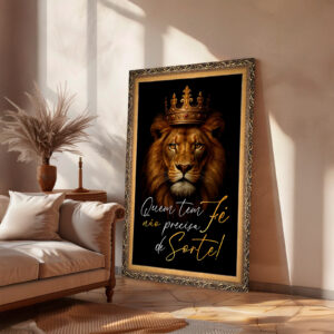 Quadro BIG - Leão Coroa Religioso