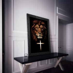 Quadro BIG - Leão de Judá e a Cruz